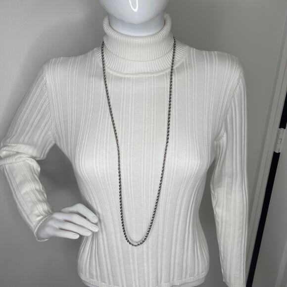 Necklace silver tone rope chain costume jewelry versatile wrappable layering - Picture 6 of 11